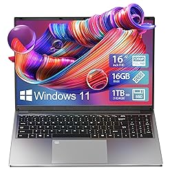 BIGASUO 16 Inch Laptop Computer with 16GB RAM, 1TB