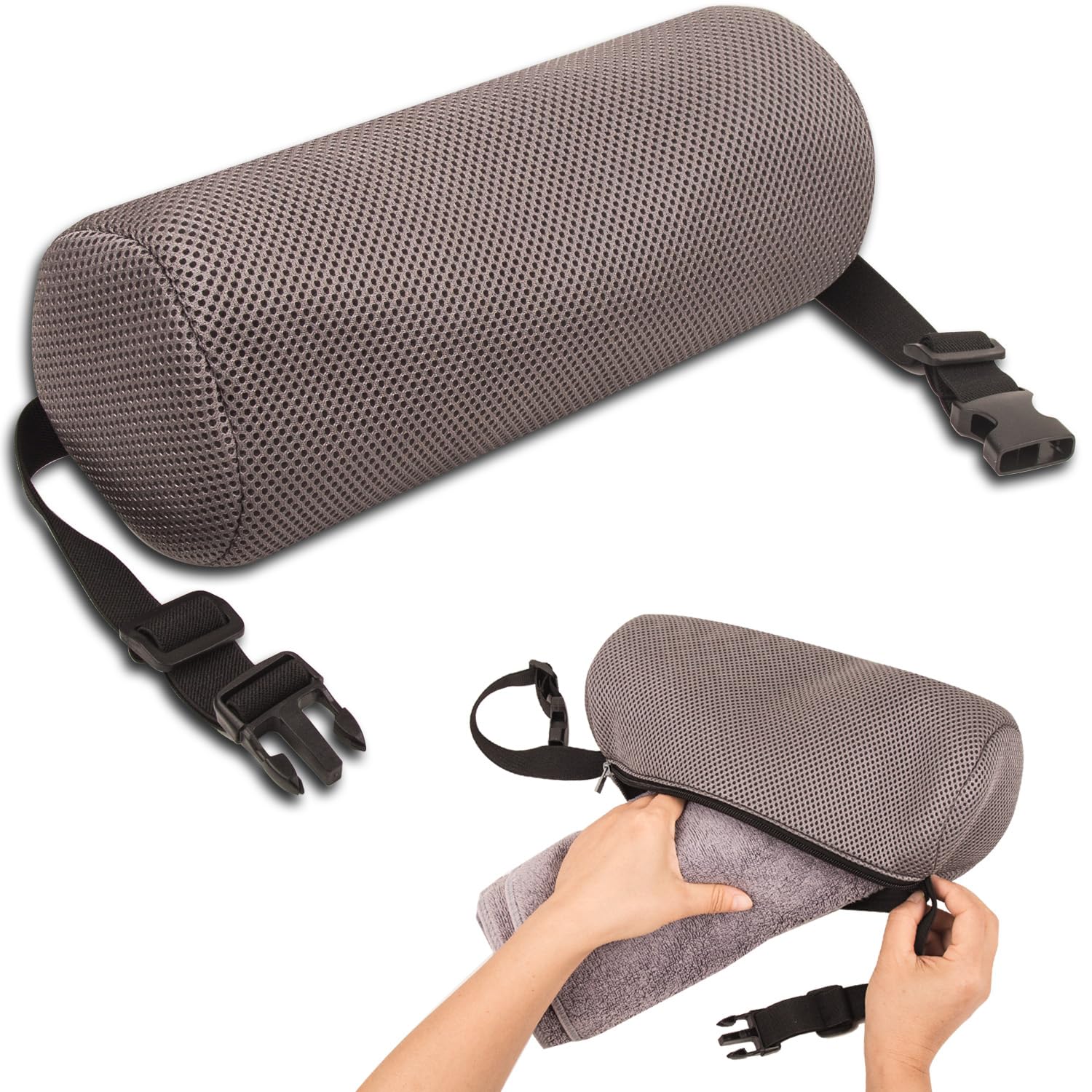 Photo 1 of 1Pcs Lumbar Roll Support Pillow Cover– Low Back Lumbar Support for Office Chair & Car Seat Back Support Cushion, Relieving Back Pain & Improving Posture,(Pillow Case Only)