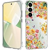 Dcwunk for Samsung Galaxy A36 Case 5G Flowers Slim Anti-Drop Shockproof Protective Soft Shockproof Clear Phone Protective Covers 6.64 Inch for Women(Summer Vitality)