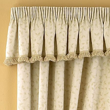 Folia Luxury Leaf Jacquard Pencil Pleat Curtain Valance Pelmet