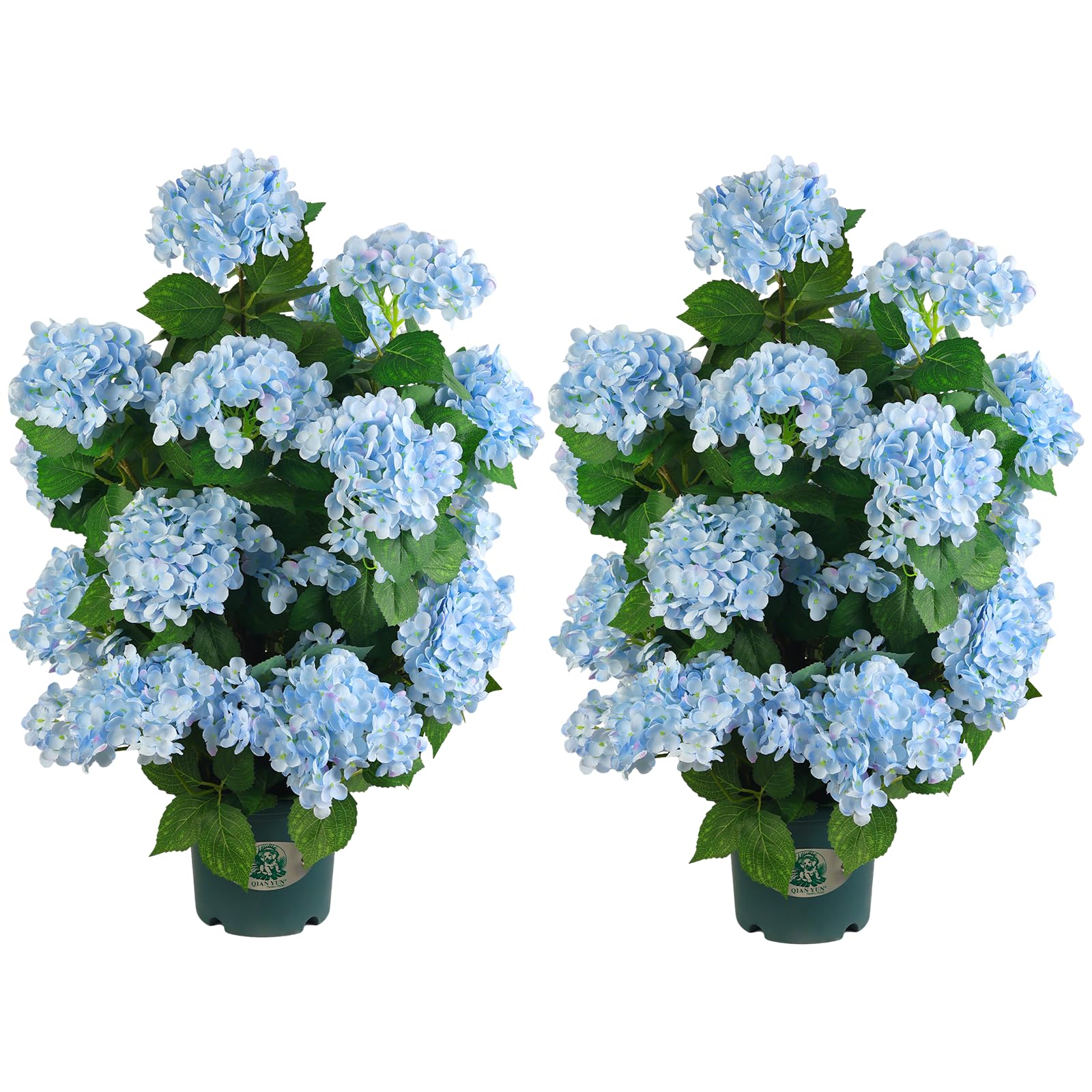 Photo 1 of 30’’ Artificial Hydrangea Tree with Blue Flowers, Faux Hydrangea Tree in Pot for Indoor & Outdoor Decor, UV Resistant Fake Plant for Home, Porch, or Office Decoration (2, Light Blue)