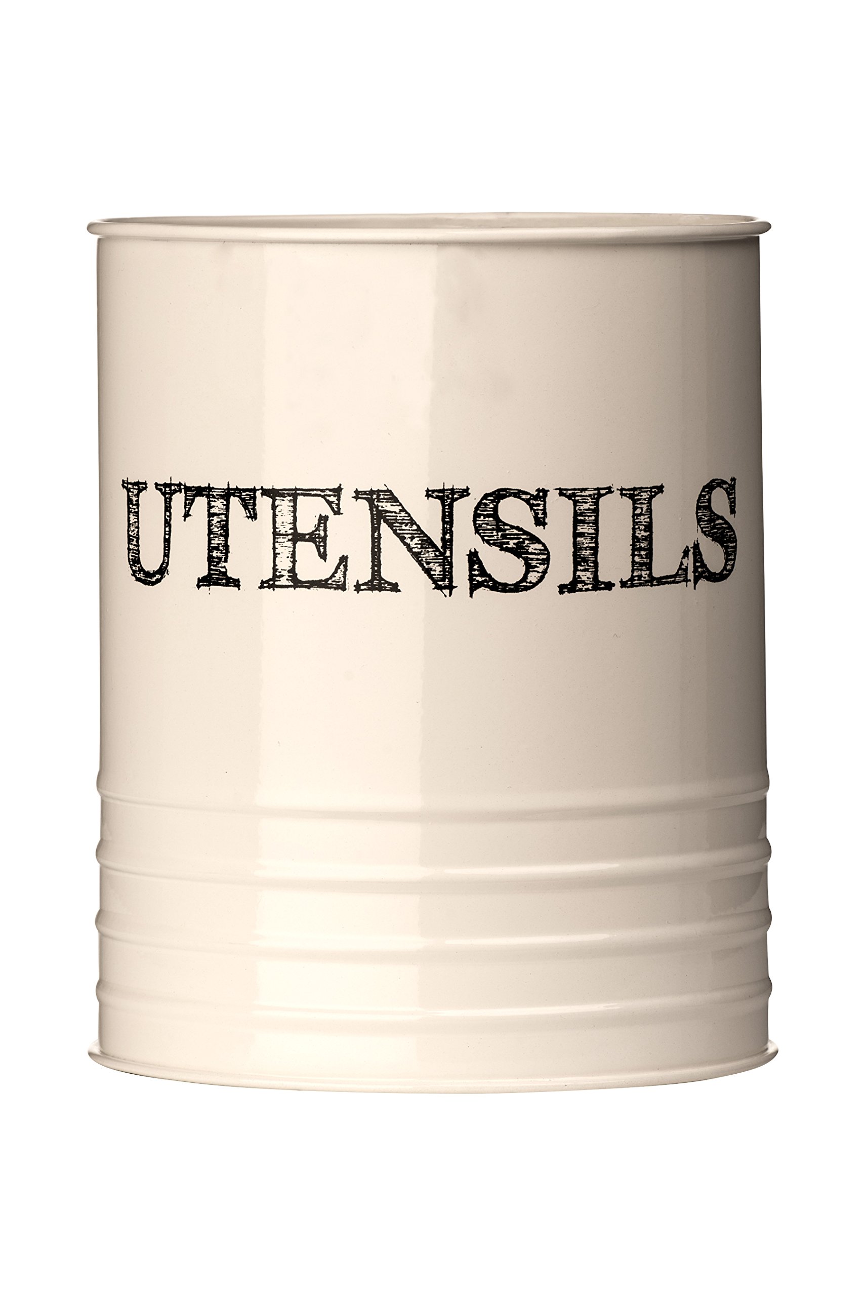 Premier Housewares 507630 Sketch Utensil Canister - Cream, H16 x W13 x D13cm, Beige