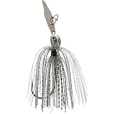 Strike King Thunder Cricket Fishing Lure, Vibrating Swim Jig, Silver Blade, 4/0 Jungle-Style Flipping Hook