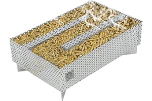 Finderomend Smoker Tray 12 Hours Pellet Maze Smoker Tray, Perfect for Hot and Cold Smoking Meat, Fish, Cheese Pork Smoking with Wood Pellets - Works in Any Type of Grill or Smoker, 5" x 8"