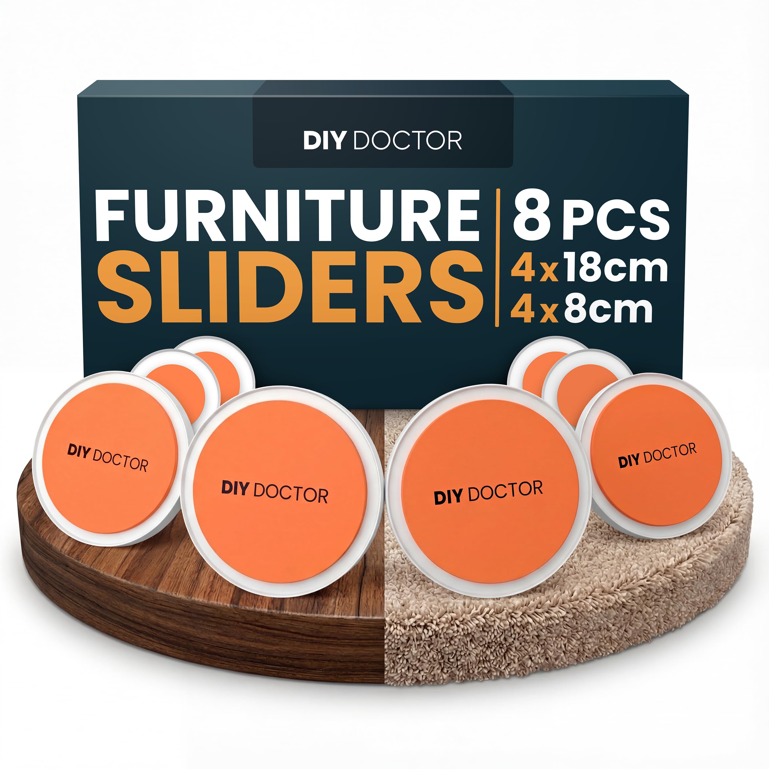 DIY Doctor The Original Deluxe Super Sliders (1 Pack) - Furniture Sliders For Carpet - Furniture Movers - Furniture Sliders For Wooden Floors - Appliance Sliders - Gliders For Furniture