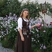 Dirndl Kinder Kostüm 3-teilig - Traditionelles Bäuerin Magd Set Mit Schürze