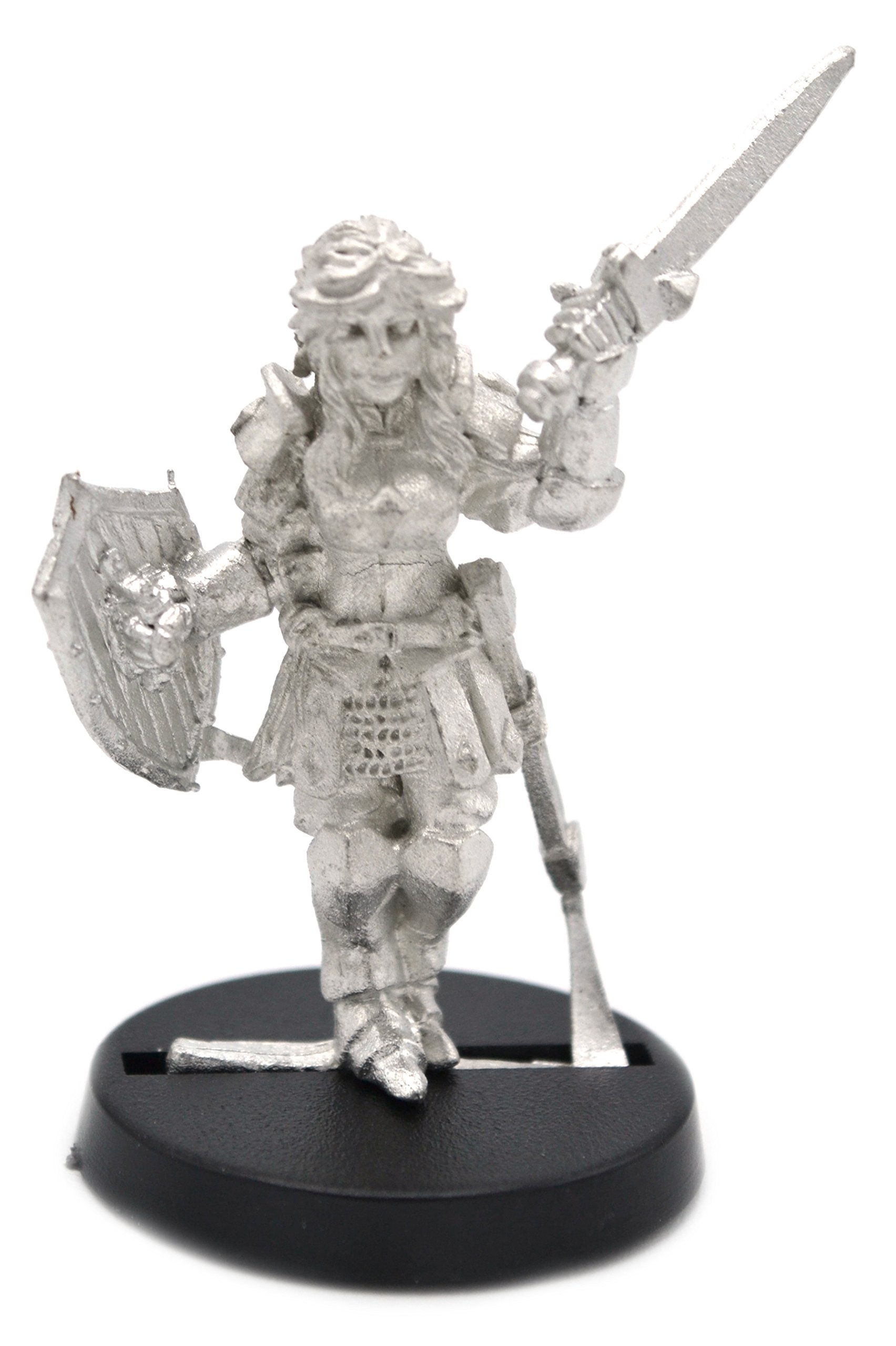 Stonehaven Human Knight Female Miniature Figure (for 28mm Scale Table Top War Games) - Made in US