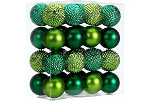 5TH LILY Christmas Balls Ornaments Set,2.36" 32 pcs Hanging Shatterproof Christmas Decoration Ball Ornaments for Xmas Tree,Holiday Christmas Party (Green)