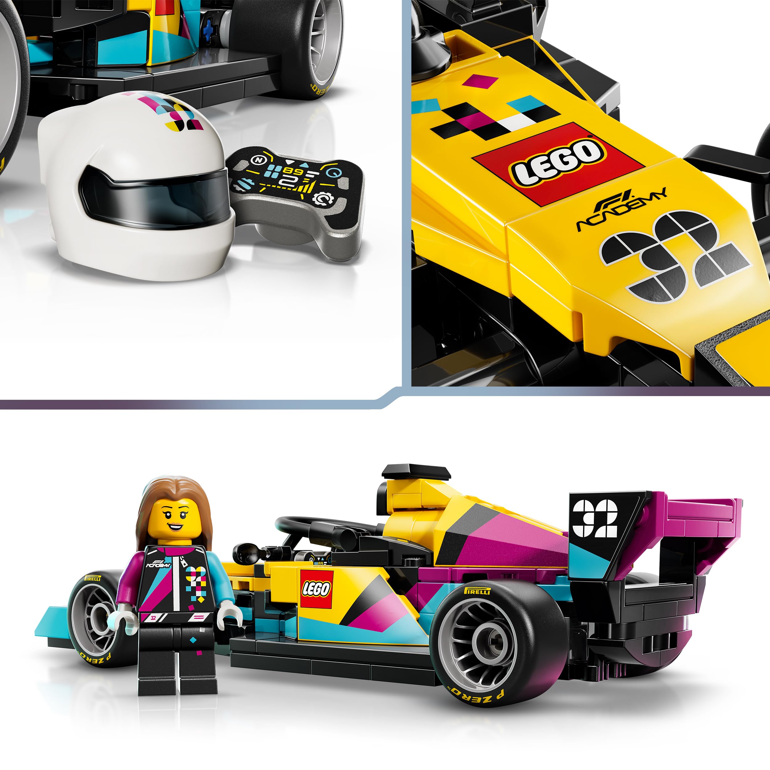 LEGO Speed Champions F1 ACADEMY Rennwagen - Spielzeug Modellauto - Mit Formel 1 Rennfahrerin Minifigur - Geschenk für Mädchen, Jungen & Erwachsene Fans ab 10 Jahren - 77258 4