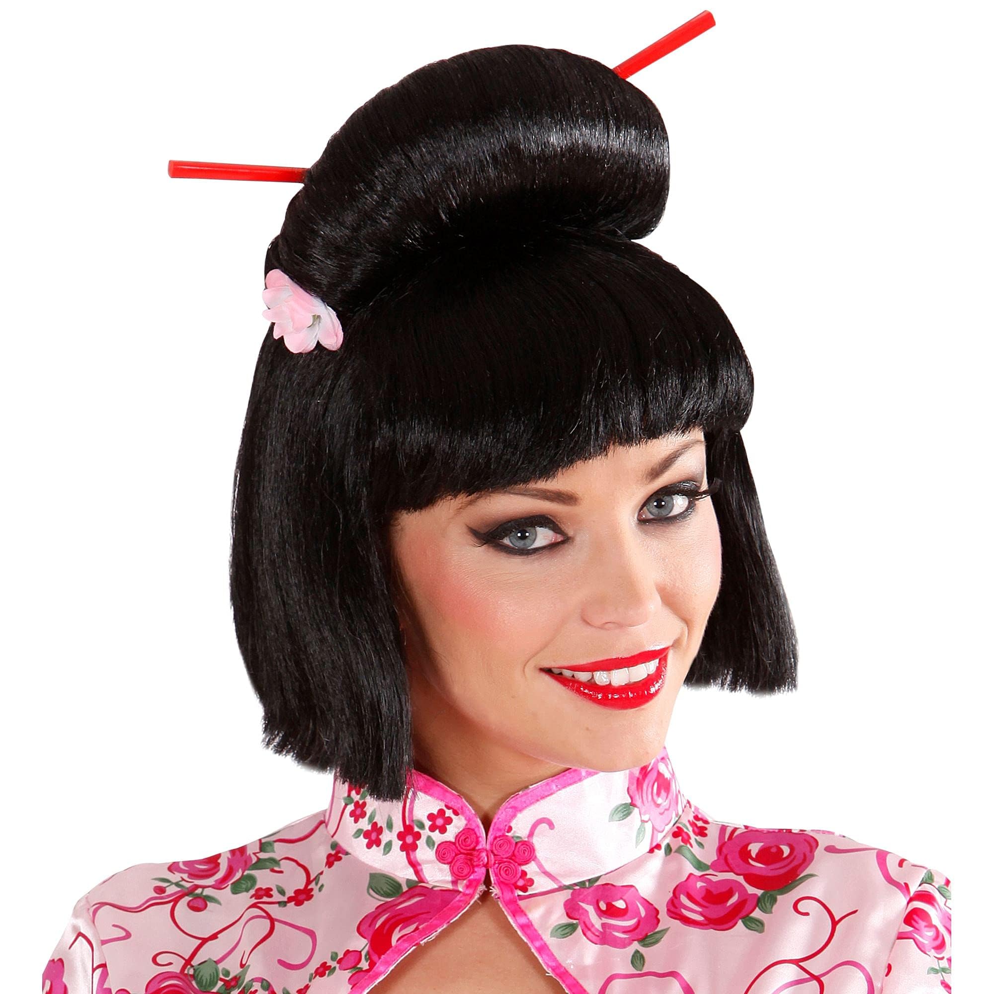 Geisha with Flower & Chopstick Wig for Hair Accessory Fancy Dress