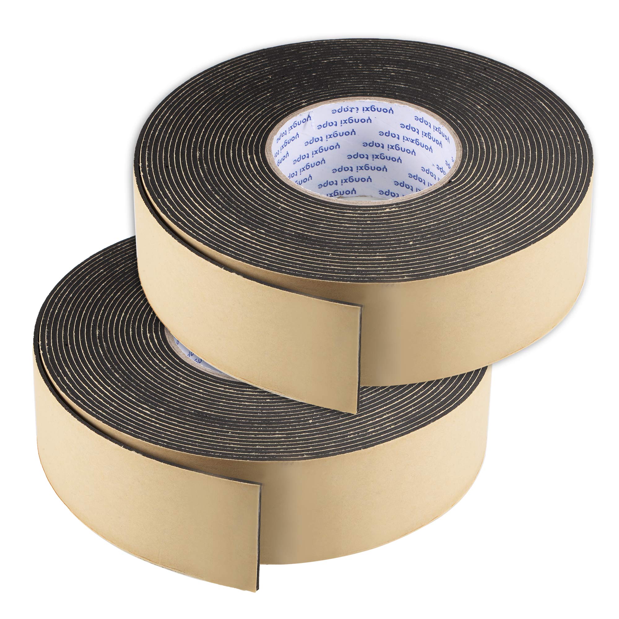 sourcing map Sealing Foam Tape 50mm Wide 2mm Thick 10m/32.8ft Long, EVA Self Adhesive Weather Strip for Window Door Insulation, Pack of 2