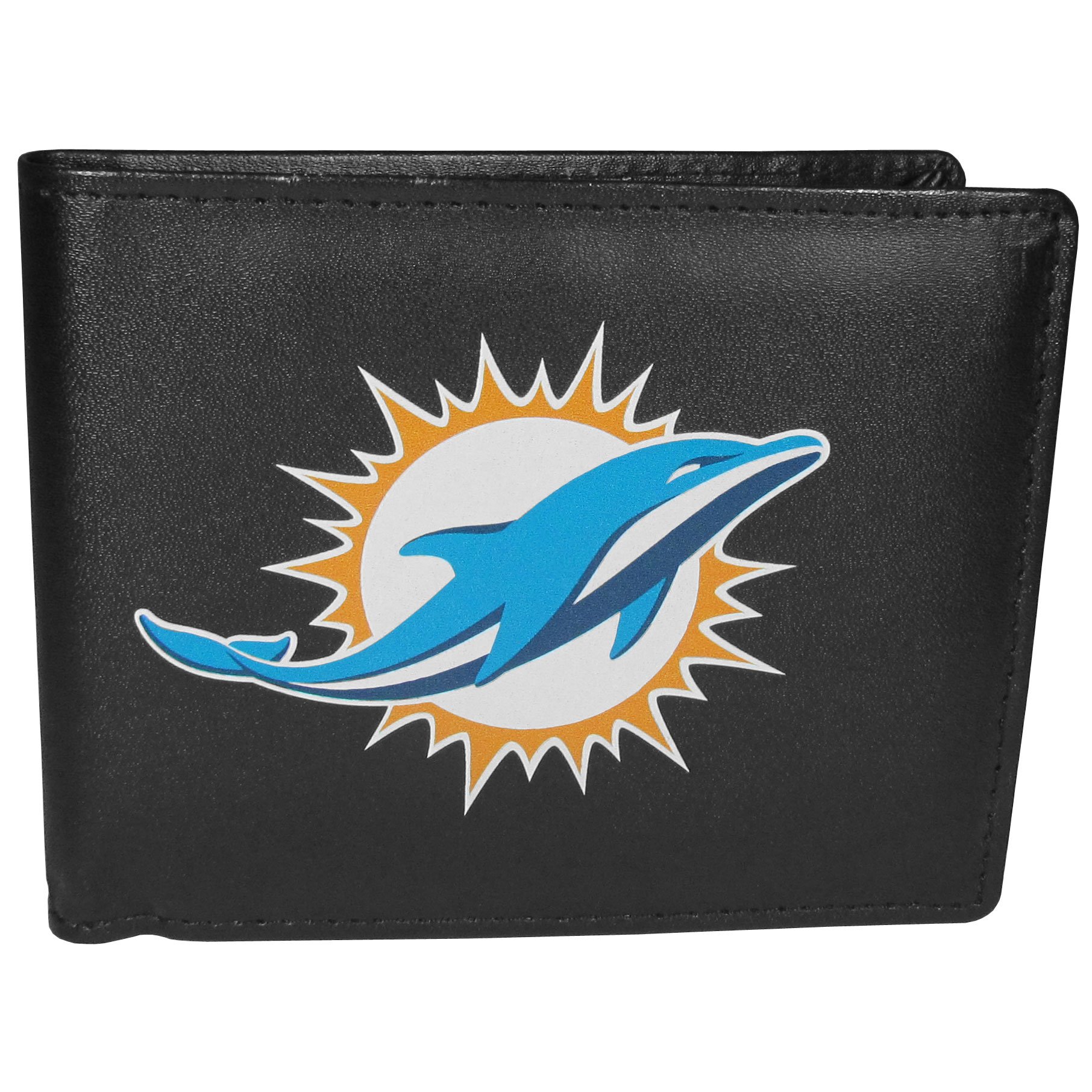 Siskiyou Sports NFL Mens Miami Dolphins Bi-fold Wallet Large Logo One Size Black