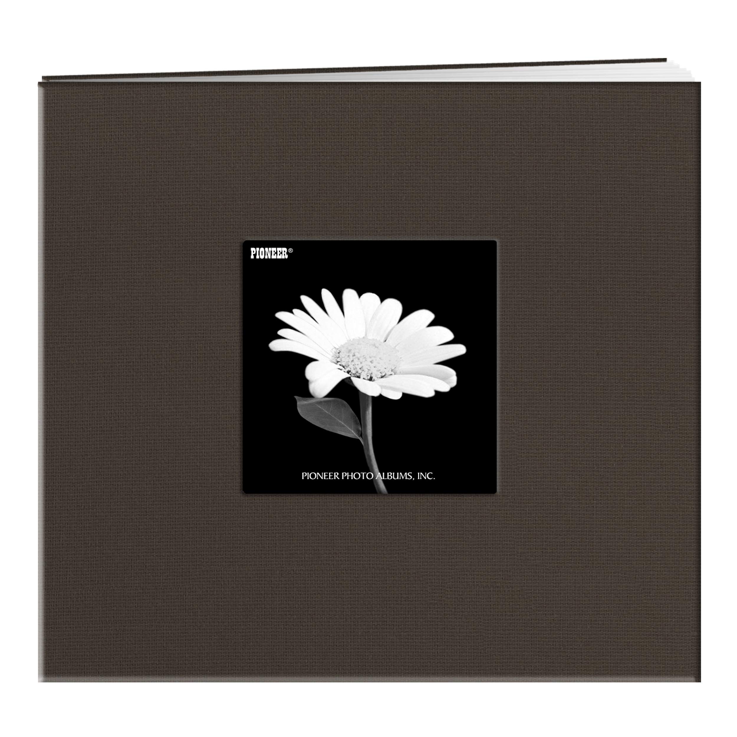 Pioneer Photo Albums 8x8 Fabric Frame Cover Post Bound Scrapbook, Warm Mocha