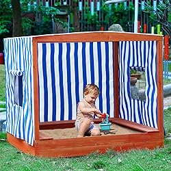 Kids Large Wooden Sandbox with Cover for