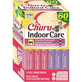 INABA Churu Indoor Care Lickable Cat Treats, Chicken Seafood Variety, 60ct | Real chicken, Support Healthy Digestion, High pr