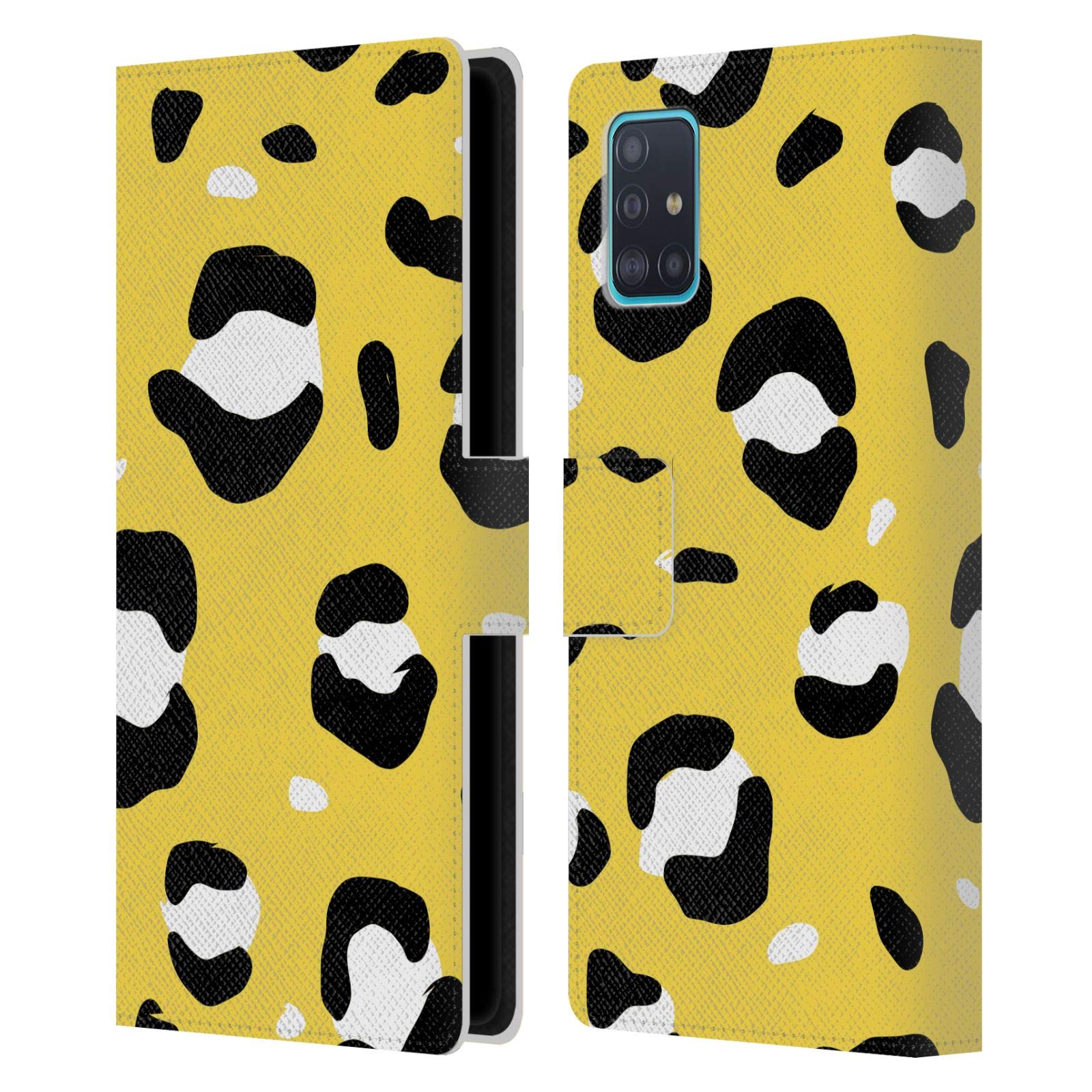 Head Case Designs Officially Licensed Grace Illustration Yellow Leopard Animal Prints Leather Wallet Case Compatible With Samsung Galaxy A51 (2019)