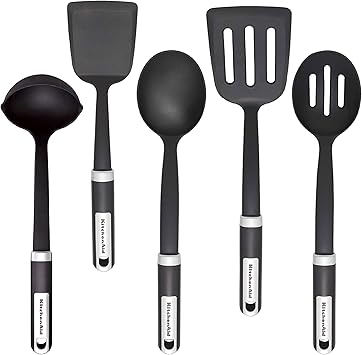 Kuchenwerkzeuge 5 Teiliges Set Gourmet Von Kitchenaid Farbe Schwarz 5 Teiliges Set Schwarz Amazon De Kuche Haushalt