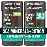 Every Man Jack Men’s Sea Minerals + Citron Antiperspirant Deodorant – New & Improved Formula – 48-Hour Odor & Sweat Defense– 2.6 oz (2 Pack)