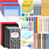 Gilprop 176 Pcs School Supply Kit 2 Set Per Set Back to School Supplies | Student Essential Bundle Kit, Include Pencil Notebook Ruler Glue Scissor Sticky Note Eraser Pencil Sharpener