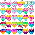 30PCS Party Favors for Kids,Bulk Fidget Toys, Birthday Party Toys, Small Classroom Prizes Box Fidgets Toys for Kids Toddlers Adult, Goodie Bag Stuffers, Treasure Chest, Bubbles Poppers (Heart)