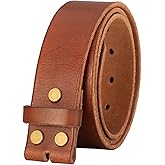 TYWestyles No Buckle Full Grain Leather Belt Men Women Fits With 1.5 Inch Buckle