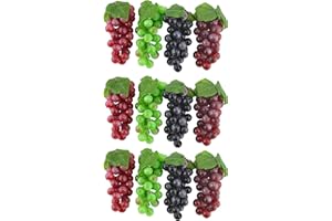 JEDFORE 6.3 Inches Artificial Grapes Cluster Rubber Frosted Grape Bundles Decorative Grapes Bunches for Vintage Wedding Favor