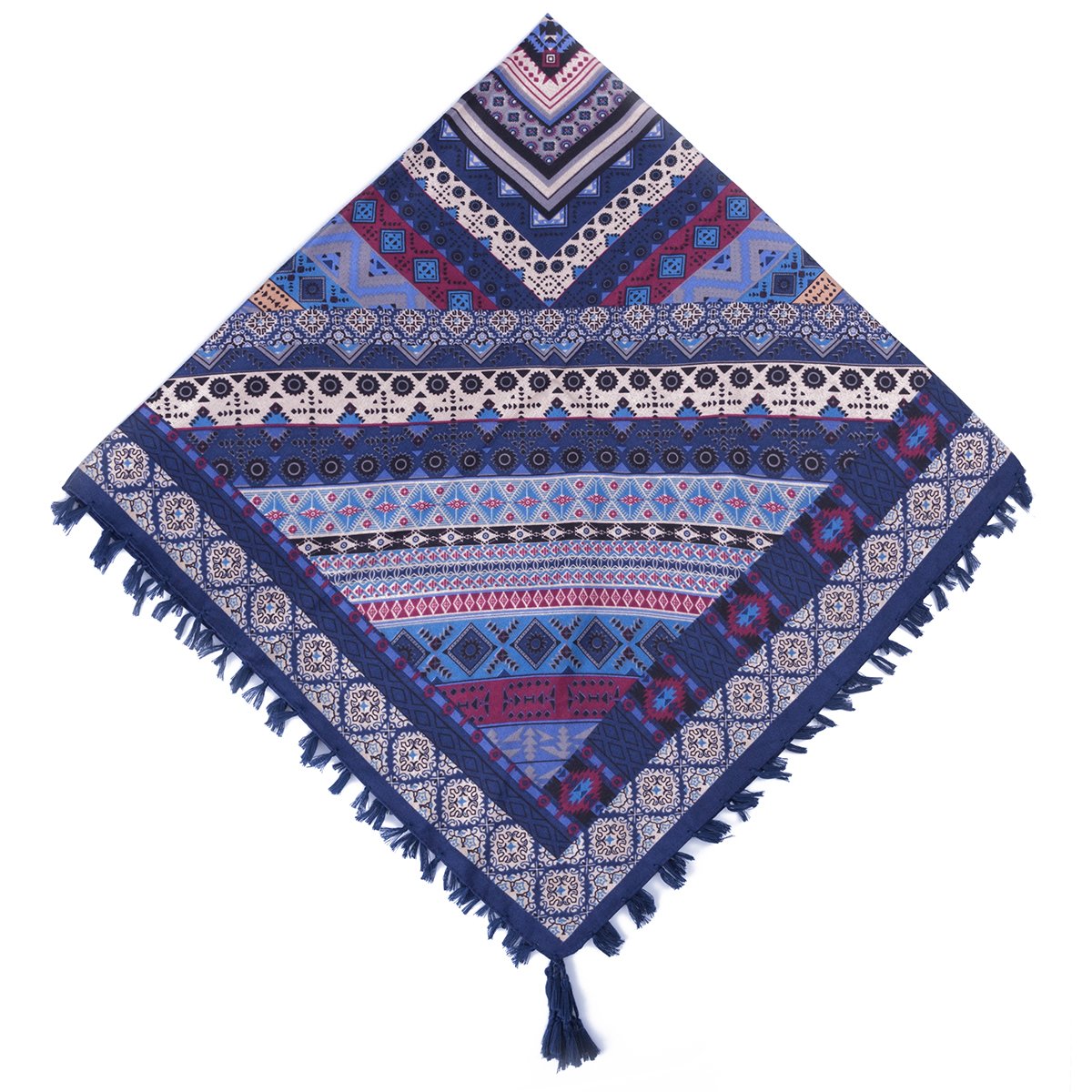 EVRFELAN Women Boho Scarf Tassel Shawl Tapestry Tablecloth Beach Towel Picnic Throw Wall Hanging Yoga Mat Ladies Cotton Scarves by Popular Handicrafts (Blue2)