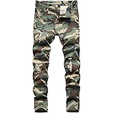 Boy's Skinny Fit Ripped Destroyed Distressed Stretch Slim Jeans Pants