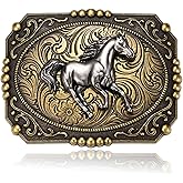 KOORASY Belt Buckle for Men Women Teens, Vintage Antique Horse Eagle Texas Solid Metal Belt Buckles Men Western Cowboy