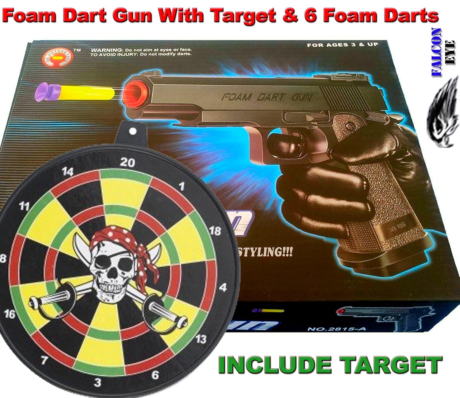 Foam Dart Gun with 6 Foam Darts Mature Weapons Guns