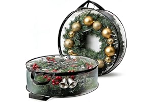 2Pack Wreath Storage Bag, 30Inch Christmas Wreath Storage Container, Large Plastic Wreath Storage Containers, Garland Holiday