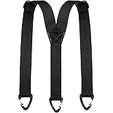 DIVINA VITAE Hidden Suspenders for Men, Elastic Adjustable Mens Suspenders Black Suspender with 3 Snap Loop for Dress Pants, Tuxedos, Jeans