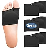 3 Pairs Black Metatarsal Foot Pads for Women and Men, Foot Pads for Balls of Feet Cushions Pain Relief, Morton's Neuroma Relief, Metatarsal Support