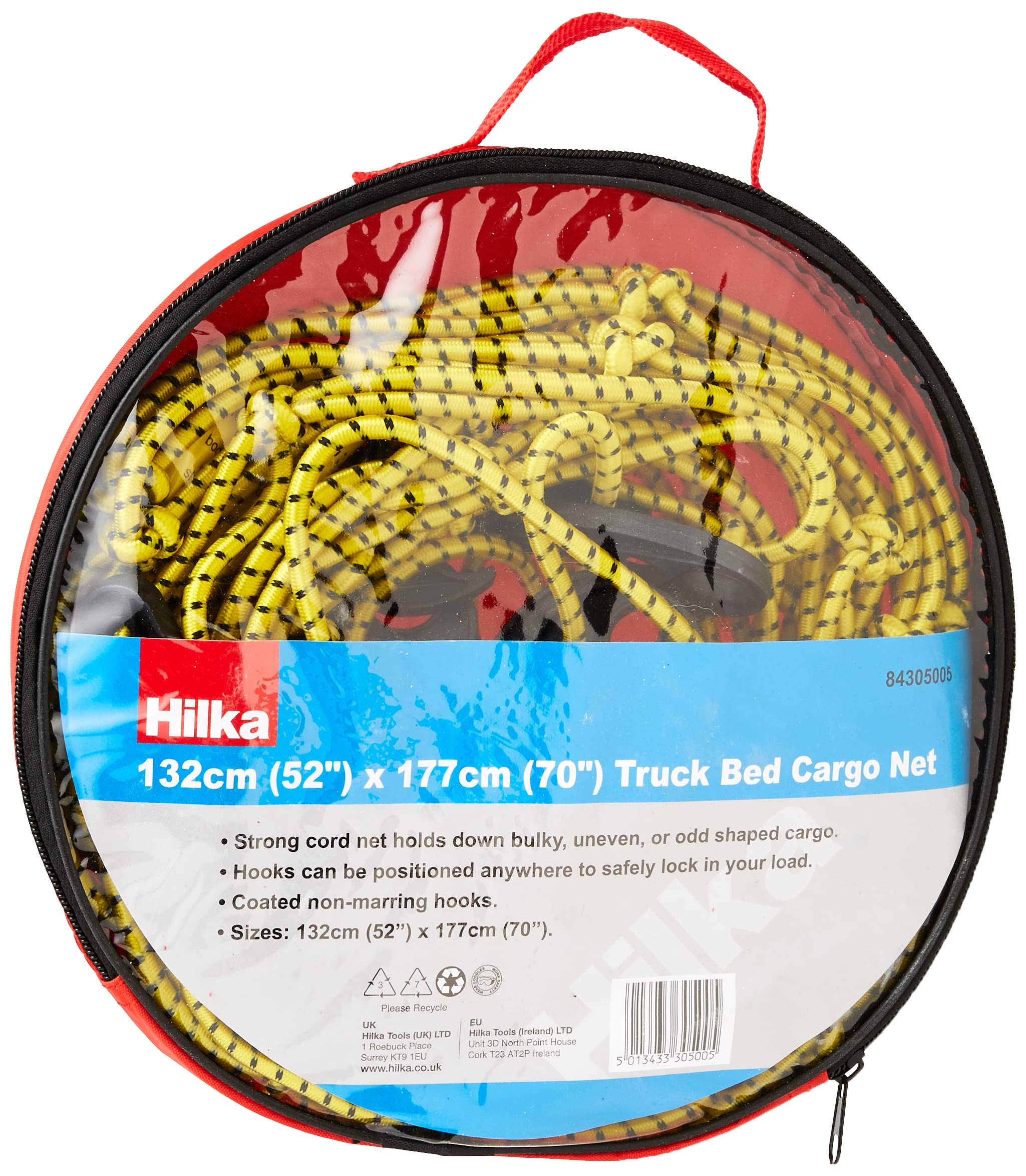 Hilka 84305005 Cargo Net in Zip Bag,Grey|blue|oak|black