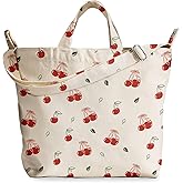 Gemfit Canvas Crossbody Tote Bag for Women – Cute Large Shoulder Bags Handbags with Zipper Buckle Interior Pocket for Work