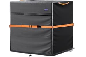 NGB Air Conditioner Cover for Outdoors, Heavy Duty Waterproof AC Defender With Durable Oxford Fabric, Outside AC Protector (Black, 24W x 24D x 30H)