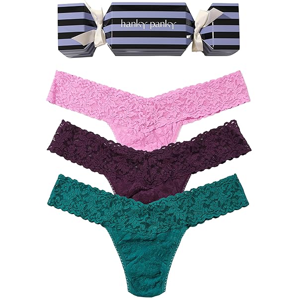 hanky panky Women's Signature Lace Low Rise 3 Pack, Bcbl, One Size