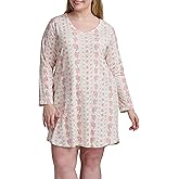 Karen Neuburger womens Plus Size Long Sleeve Nightshirt With Picot Trim