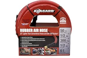 AVAGARD RMX - Premium Rubber Air Hose - 20% Lighter - 100% Rubber (1/2" x 50') - AVG1250