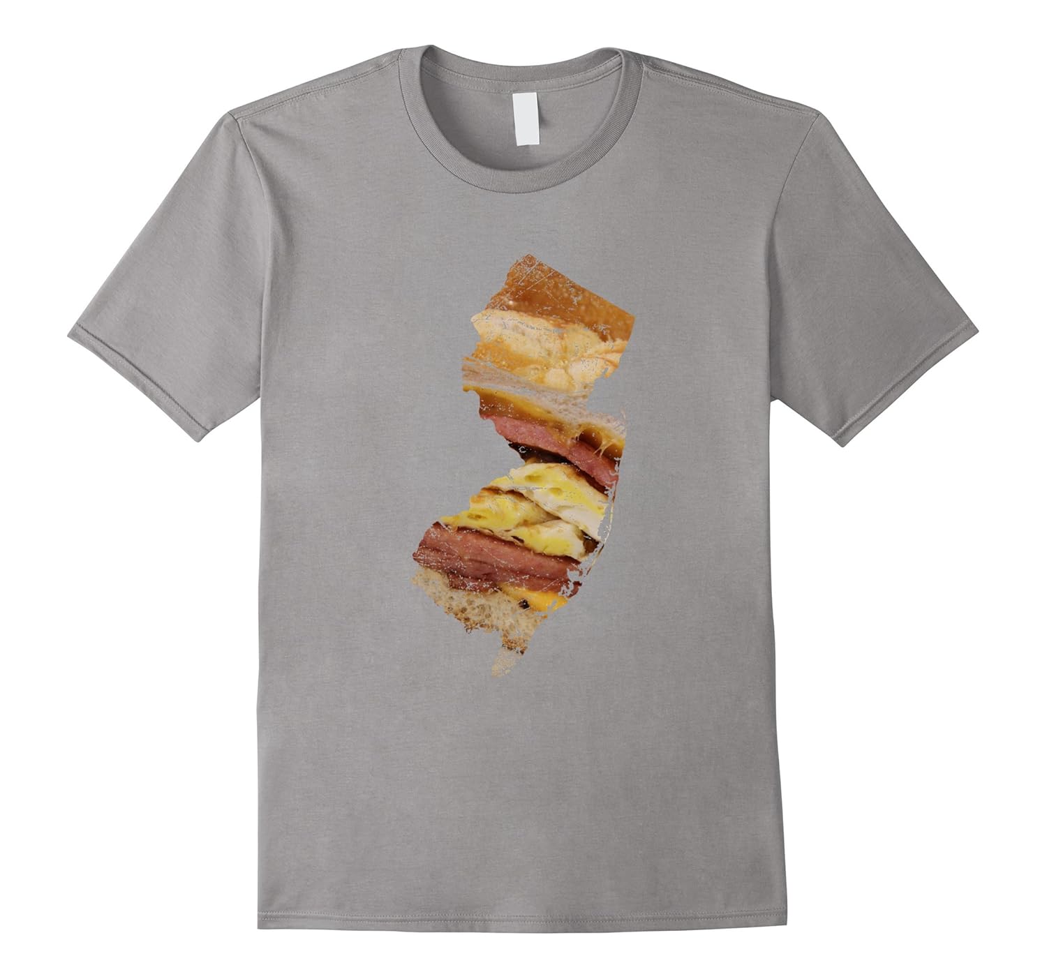 New Jersey State Pork Roll Bagel Shirt Distressed Style Egg-ANZ