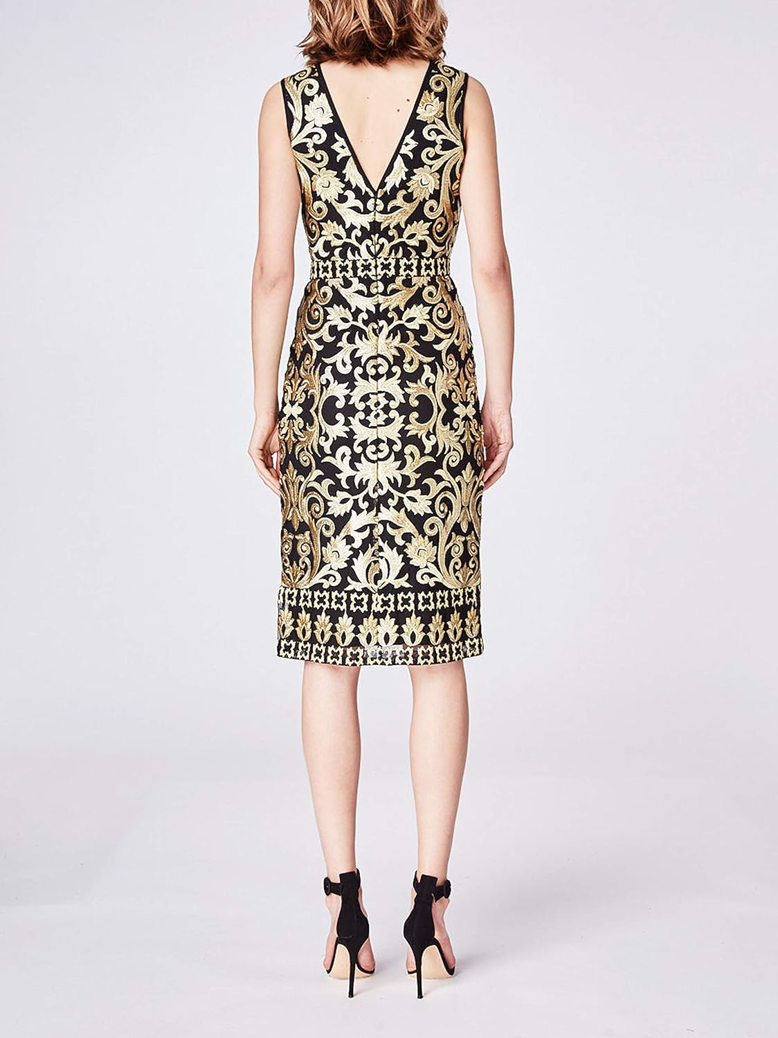 nicole miller black illusion gown