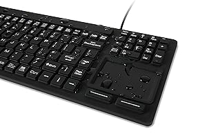 WetKeys Waterproof Touchpad Plus Professional-Grade Keyboard w/Touchpad (USB) (Black) | KBWKRC106T-BK