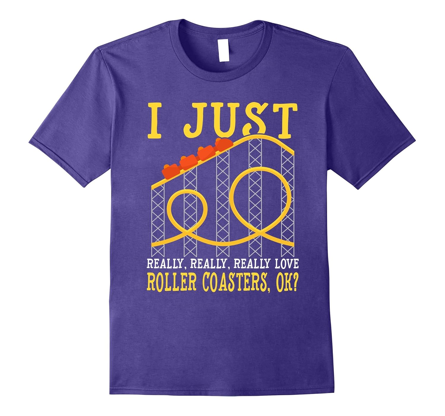 Cute Theme Park T-Shirt - I Love Roller Coasters Tee-ANZ