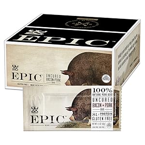EPIC Uncured Bacon Protein Bars, 12 Count Box 1.5oz bars
