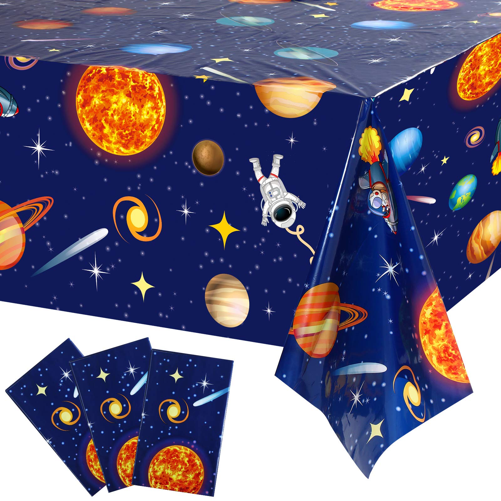 Space Tablecloth Decorations, Plastic Solar System