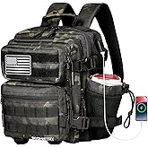Boomistry 15L Mini Tactical Backpack Small Tactical Backpack for Men and Women, Military Backpack for Gym, Hiking, Daily (Black Camo-15L)