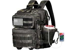 Boomistry 15L Mini Tactical Backpack Small Tactical Backpack for Men and Women, Military Backpack for Gym, Hiking, Daily (Black Camo-15L)