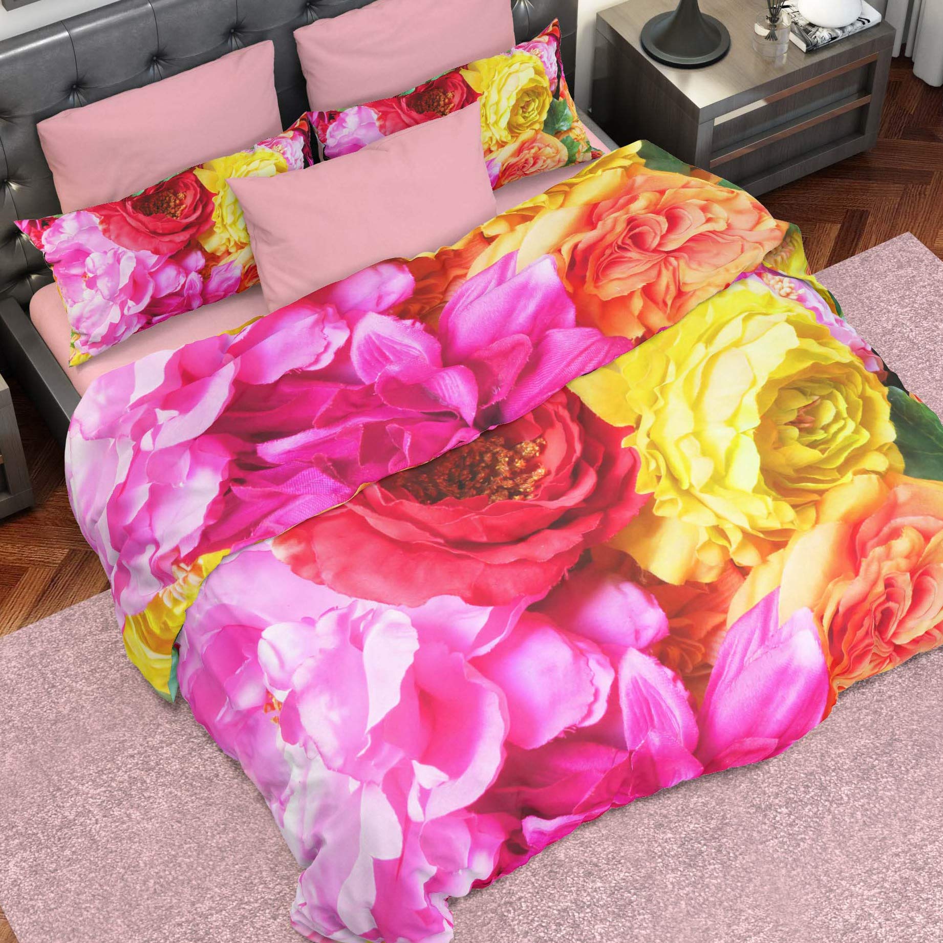 PETTI Artigiani Italiani Duvet Cover, Bedding Set, Satin, 100% Made in Italy, Tropical Large, Super King (250x200 cm) — image 1