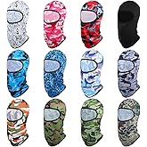 Balaclava for Men, 24 Pcs Soft and Breathable Camo Full Face Mask Ski Mask Windproof Helmet Liner for Outdoor Sports, Hunting, Motorcycle Cycling, UV Sun Protection, 12 Colors