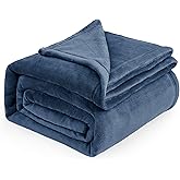 Bedsure GentleSoft Fleece Blankets Queen Size Mineral Blue - Bed Blanket Soft Lightweight Plush Fuzzy Cozy Luxury Microfiber, 90x90 inches
